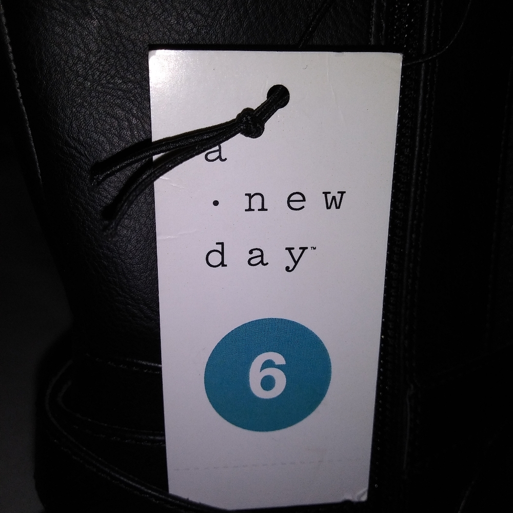 NWT A New Day Wendy Black Riding Boots Sz. 6 - Picture 4 of 5